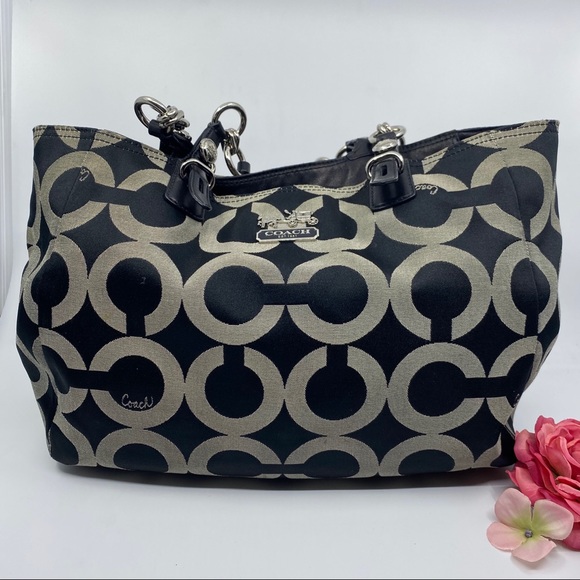 Authentic Coach Op Art Mia Sateen patterned Bag - Picture 7 of 14